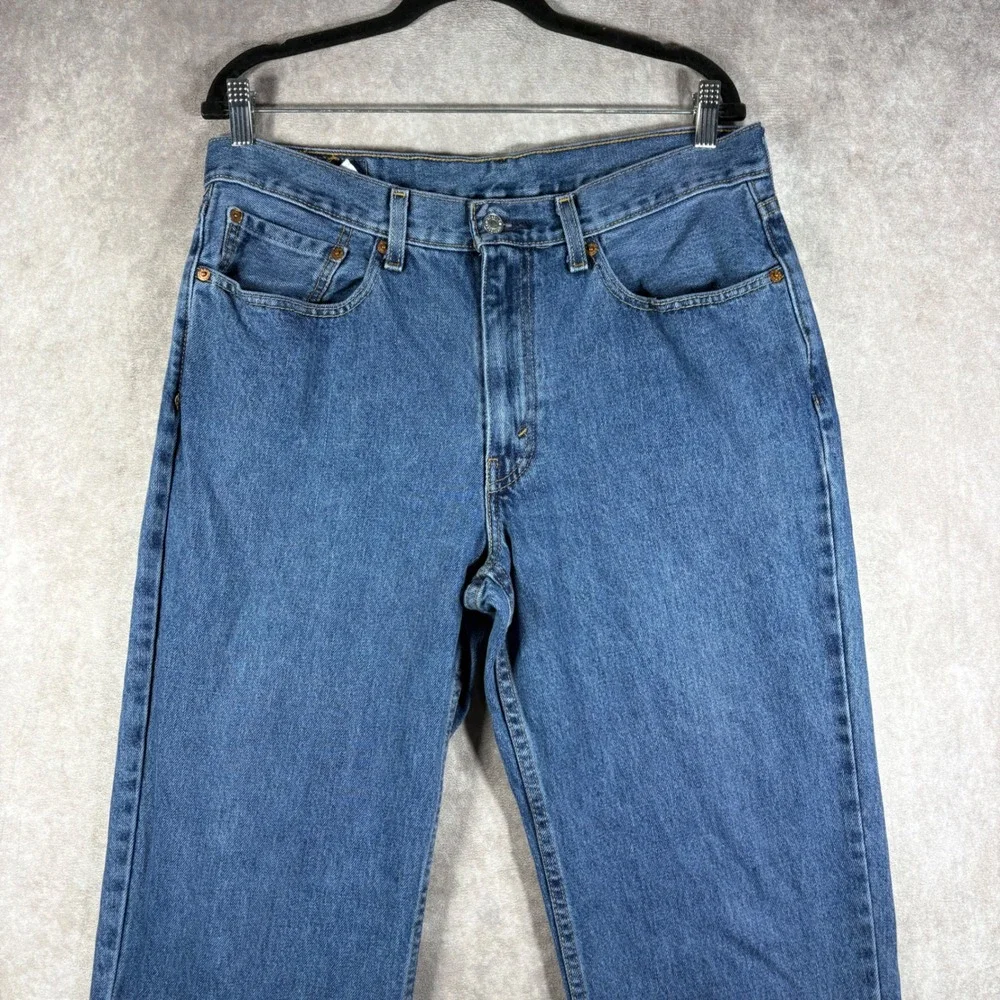 Levi Jeans Mens 34 Blue 550 Relaxed Fit Tapered Leg Medium Wash Denim Everyday